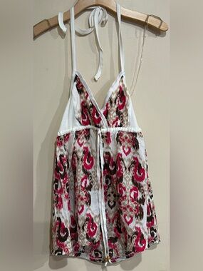 VTG 90s Y2K L.E.I. Babydoll Beaded Halter Boho Fairy Whimsy Size XL